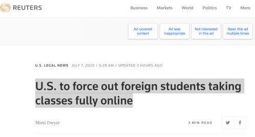 If you choose full online courses, you will be refused entry or deportation If you choose full online courses, you will be refused entry or deportation