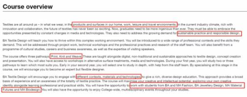 CSM Textile Design Course CSM Textile Design Course