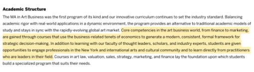 Sotheby's College of Arts Master of Business Arts Course Concept Sotheby's College of Arts Master of Business Arts Course Concept