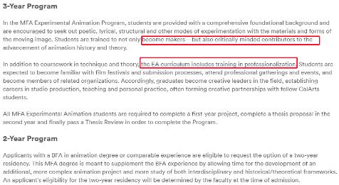 CalArts Experimental Animation MFA Course CalArts Experimental Animation MFA Course