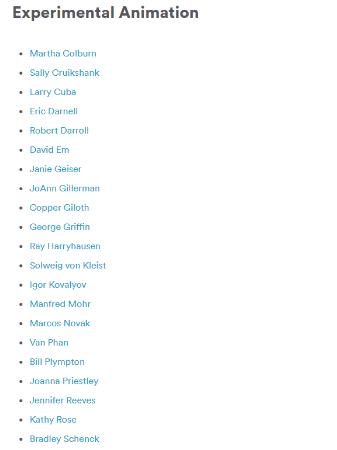 Visiting Professor of CalArts Experimental Animation MFA Course Visiting Professor of CalArts Experimental Animation MFA Course