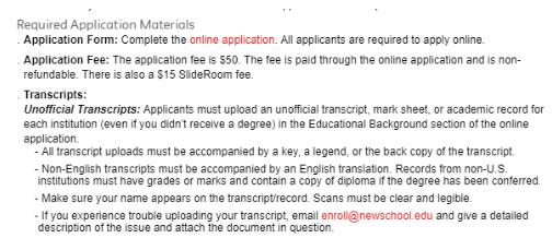 Parsons School of Design Transcript Requirements Parsons School of Design Transcript Requirements