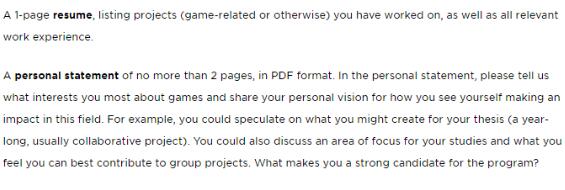 NYU TISCH College Game Design Professional Performance Requirements NYU TISCH College Game Design Professional Performance Requirements