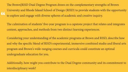 Double degree application from Rhode Island and Brown University Double degree application from Rhode Island and Brown University