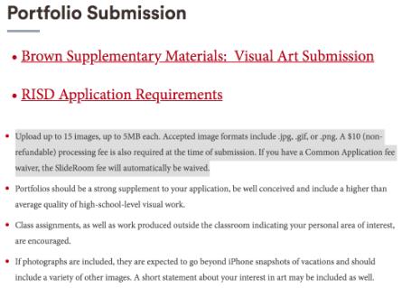Brown University Portfolio Requirements Brown University Portfolio Requirements