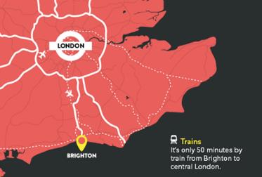 Location of Brighton University Location of Brighton University