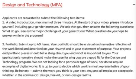 Professional requirements for parsons design technology Professional requirements for parsons design technology