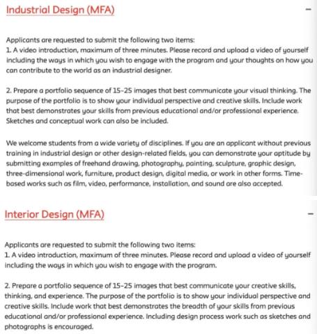 Parsons Industrial Design Application Requirements Parsons Industrial Design Application Requirements