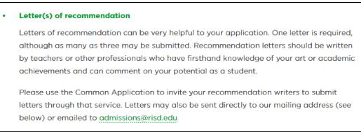 21fall latest RISD recommendation requirements 21fall latest RISD recommendation requirements