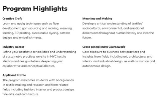 Textiles MFA of Parsons Textiles MFA of Parsons