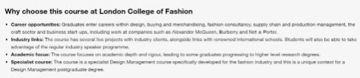  Employment scope of fashion management