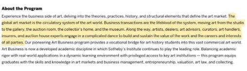 Sotheby's Art Business related fields Sotheby's Art Business related fields