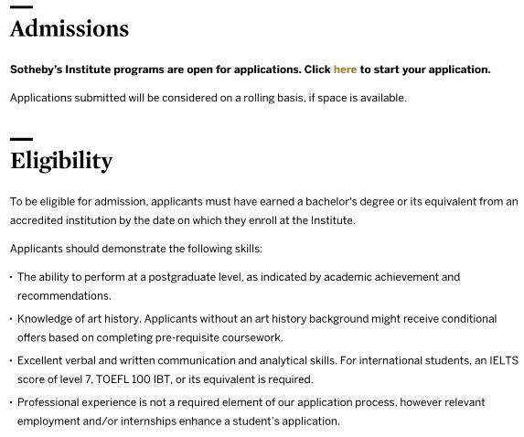 Sotheby's Art Business professional application question Sotheby's Art Business professional application question