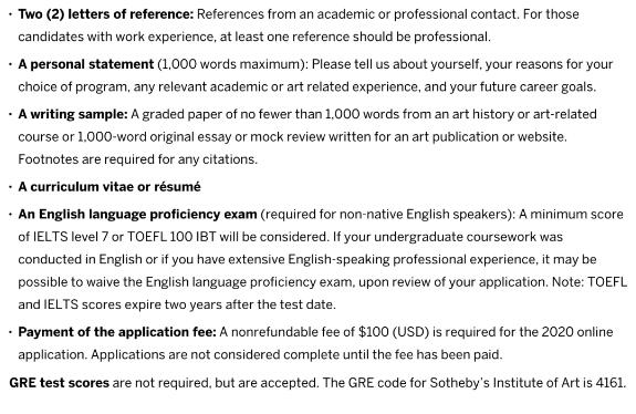 Sotheby's Art Business Professional Application Materials Sotheby's Art Business Professional Application Materials