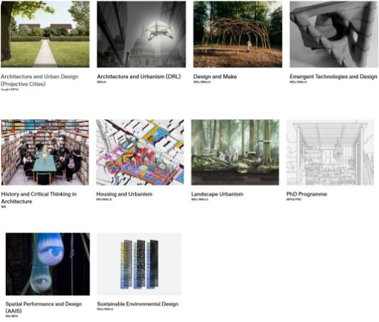 Major setting of Architectural Alliance College (AA) Major setting of Architectural Alliance College (AA)