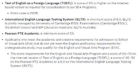 SVA film professional language requirements SVA film professional language requirements
