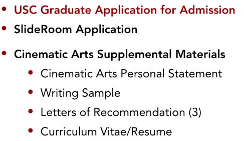 USC University Film Major Application Requirements USC University Film Major Application Requirements