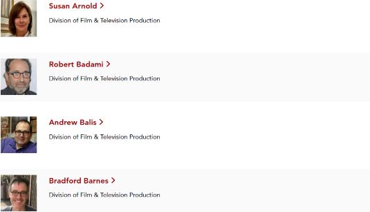 Faculty of USC Film School Faculty of USC Film School