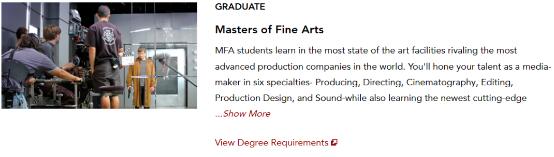 Curriculum of USC Film Academy Curriculum of USC Film Academy