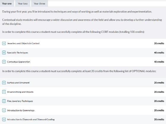 BCU Jewelry Design Course BCU Jewelry Design Course