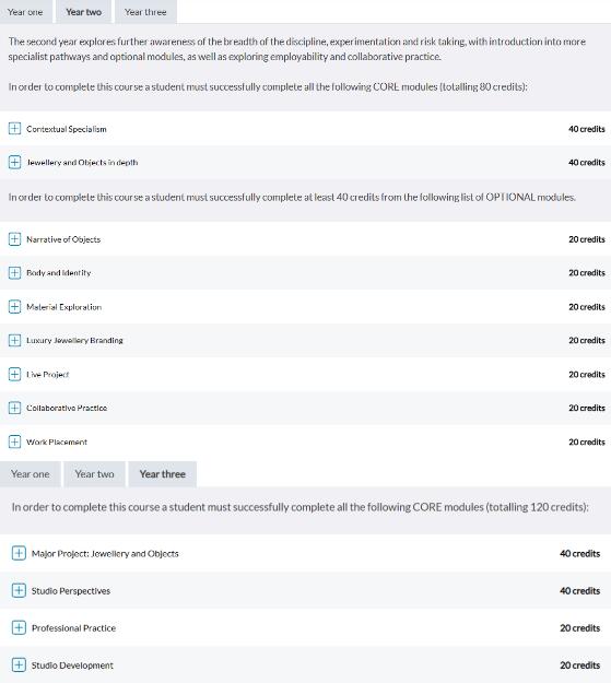 BCU Jewelry Design Course BCU Jewelry Design Course