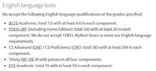 University of Edinburgh Language Requirements University of Edinburgh Language Requirements