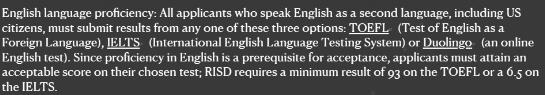 RISD Illustration Postgraduate Language Requirements RISD Illustration Postgraduate Language Requirements