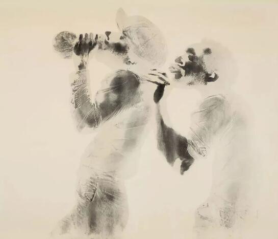 Artist David hammons paints with his own body Artist David hammons paints with his own body