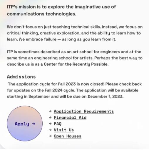 NYU ITP Interdisciplinary NYU ITP Interdisciplinary