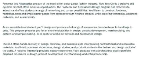 Aim of FIT Shoes and Accessories Design Aim of FIT Shoes and Accessories Design