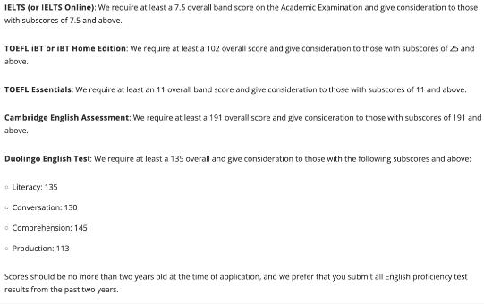 BXA Interdisciplinary Program Language Application Requirements BXA Interdisciplinary Program Language Application Requirements