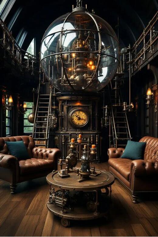 Steampunk style in graphic design works Steampunk style in graphic design works